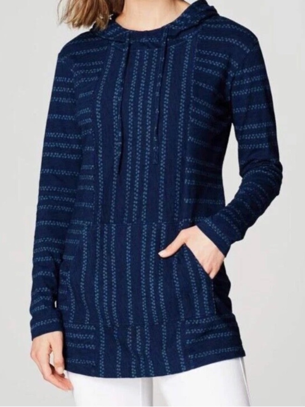 Pure Jill Indigo Printed Lightweight Hoodie Size Small